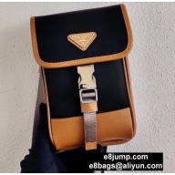Prada Nylon and Saffiano Leather Smartphone Case with Shoulder Strap 2ZH109 Black/Brown 2020