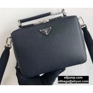 Prada Brique Saffiano Leather Cross-Body Bag 2VH069 Dark Blue 2020
