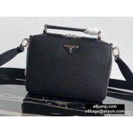 Prada Brique Saffiano Leather Cross-Body Bag 2VH069 Black 2020