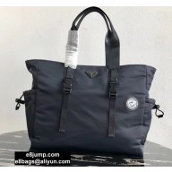 Prada Re-Nylon Tote Bag 2VG042 Dark Blue/White