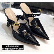 Dior Heel 8cm Boy-D Mules in Perforated Gradient Calfskin Black 2020