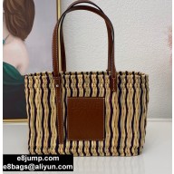 Loewe Small Square Basket bag in reed and calfskin