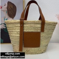 Loewe Medium Basket bag in palm leaf and calfskin