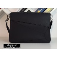 Loewe Puzzle Messenger Bag in Soft Grained Calfskin Black