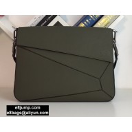 Loewe Puzzle Messenger Bag in Soft Grained Calfskin Army Green