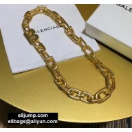 Balenciaga B Chain Thin Necklace Gold