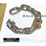 Balenciaga B Chain Thin Bracelet Silver