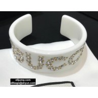 Gucci Crystal Logo Cuff Bracelet 627956 White 2020