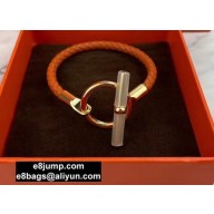Hermes Glenan Braided Bracelet Orange/Gold