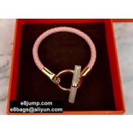 Hermes Glenan Braided Bracelet Pink/Gold