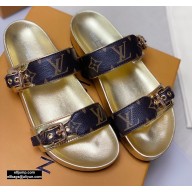 Louis Vuitton Bom Dia Flat Mules Monogram Canvas/Gold 2020