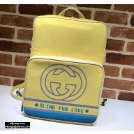Gucci Medium Backpack Bag 536724 Interlocking G Print Yellow