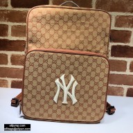 Gucci Medium Backpack Bag 536724 NY Patch GG Canvas