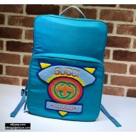 Gucci Medium Backpack Bag 536724 80s Patch Blue