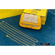 Fendi Raffia Nano Baguette Bag Charm Yellow 2020