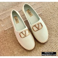 Valentino Leather VLogo Espadrilles White 2020