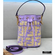 Fendi Raffia FF Mon Tresor Mini Bucket Bag Lilac 2020