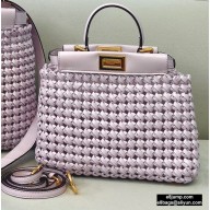 Fendi Leather Peekaboo Iconic Mini Interlace Bag Lilac 2020