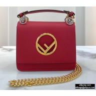 Fendi Leather Kan I F Mini Bag Red