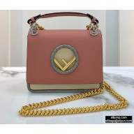 Fendi Leather Kan I F Mini Bag Dark Pink/Python