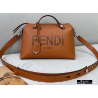 Fendi Heat-stamped FENDI ROMA By The Way Medium Boston Bag Brown 2020
