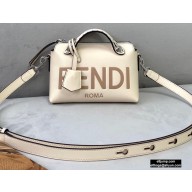 Fendi Heat-stamped FENDI ROMA By The Way Mini Boston Bag White 2020