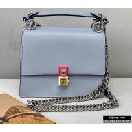 Fendi Leather Kan I Mini Bag Light Gray