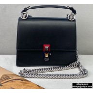 Fendi Leather Kan I Mini Bag Black