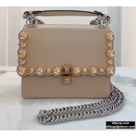 Fendi Leather Kan I Mini Bag Studs Nude