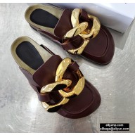 JW Anderson Chain Loafer Mules Burgundy