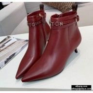 Louis Vuitton Heel 5.5cm Call Back Ankle Boots Burgundy 2020