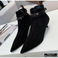 Louis Vuitton Heel 5.5cm Call Back Ankle Boots Suede Black 2020