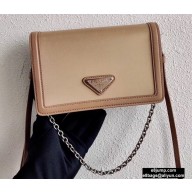 Prada Chain Handle Nylon and Leather Mini Bag 1BP019 Beige 2020