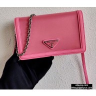 Prada Chain Handle Nylon and Leather Mini Bag 1BP019 Pink 2020
