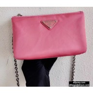 Prada Padded Nylon Mini Bag with Chain Strap 1BP044 Pink 2020