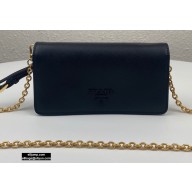 Prada Saffiano Leather Mini Bag with Chain Strap 1DH029 Black 2020
