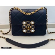 Chanel Lambskin with Onyx and Pearls Mini Flap Bag AS1889 Black 2020