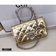 Chanel Mini Flap Bag AS1665 with Circle Handle Metallic Gold 2020