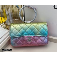 Chanel Mini Flap Bag AS1665 with Circle Handle Metallic Multicolor 2020