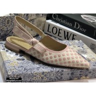 Dior J'Adior Dots Embroidered Slingback Ballet Flats Pink 2020