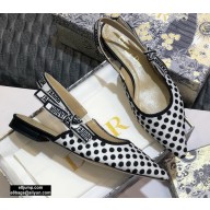 Dior J'Adior Dots Embroidered Slingback Ballet Flats Black 2020