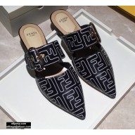Fendi Calfskin FF Print Slingbacks Black 2020