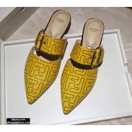 Fendi Calfskin FF Print Slingbacks Yellow 2020