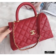 Chanel Coco Handle Small Flap Bag Red with Top Handle A92990 Top Quality 7147
