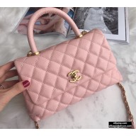 Chanel Coco Handle Small Flap Bag Light Pink with Top Handle A92990 Top Quality 7147