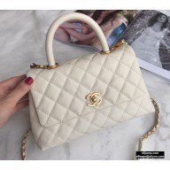 Chanel Coco Handle Small Flap Bag White with Top Handle A92990 Top Quality 7147