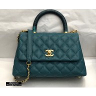 Chanel Coco Handle Small Flap Bag Green with Lizard Top Handle A92990 Top Quality 7147