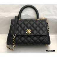Chanel Coco Handle Small Flap Bag Black with Top Handle A92990 Top Quality 7147