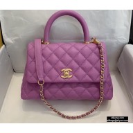 Chanel Coco Handle Small Flap Bag Mauve with Top Handle A92990 Top Quality 7147