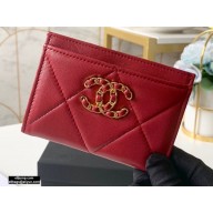 Chanel 19 Card Holder AP1167 Red 2020